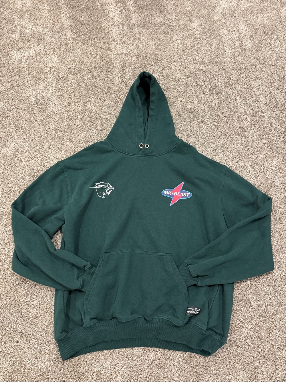 MrBeast Dark Green Logo Hoodie